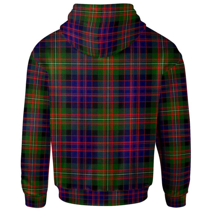 Scottish MacDonell of Glengarry Clan Crest Tartan Hoodie Back Side Tartan Plaid