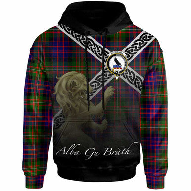 Scottish MacDonell of Glengarry Clan Crest Tartan Hoodie - Scotland Lion Front Side Tartan Plaid