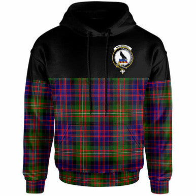 Scottish MacDonell of Glengarry Clan Crest Tartan Hoodie - Horizontal Style Front Side Tartan Plaid