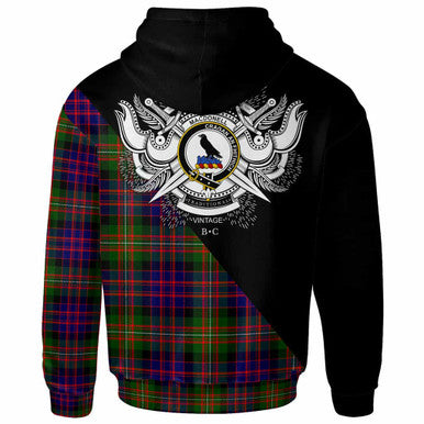 Scottish MacDonell of Glengarry Clan Crest Tartan Hoodie - Military Logo Back Side Tartan Plaid