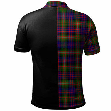 Scottish MacDonell of Glengarry Clan Crest Tartan Polo Shirt - Half in Me Back Side Tartan Plaid