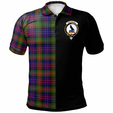 Scottish MacDonell of Glengarry Clan Crest Tartan Polo Shirt - Half in Me Front Side Tartan Plaid