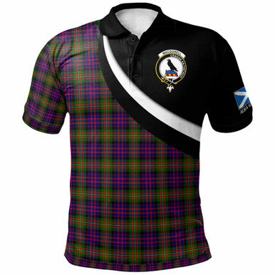 Scottish MacDonell of Glengarry Clan Crest Tartan Polo Shirt - Scotland Forever Style Front Side Tartan Plaid