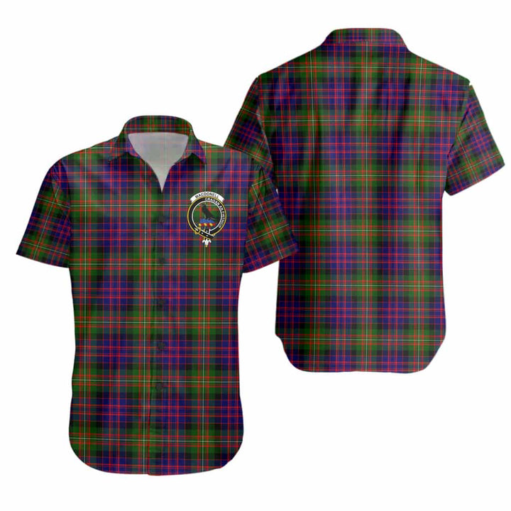 Scottish MacDonell of Glengarry Clan Crest Tartan Short Sleeve Shirt Tartan Plaid