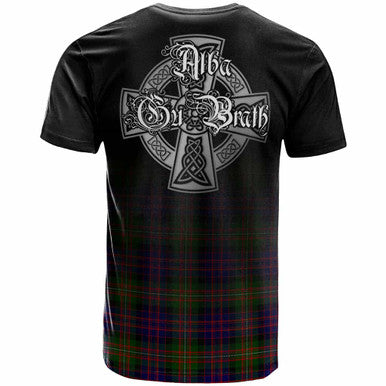 Scottish MacDonell of Glengarry Clan Crest Tartan T-Shirt - Alba Gu Brath Family Crest Celtic Inspired Back Side Tartan Plaid