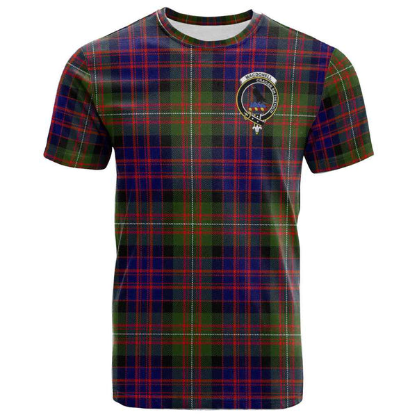 Scottish MacDonell of Glengarry Clan Crest Tartan T-Shirt Front Side Tartan Plaid