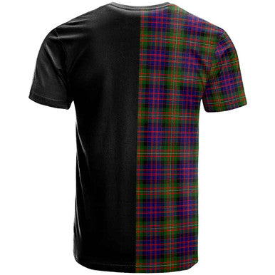 Scottish MacDonell of Glengarry Clan Crest Tartan T-Shirt Half in Me Back Side Tartan Plaid