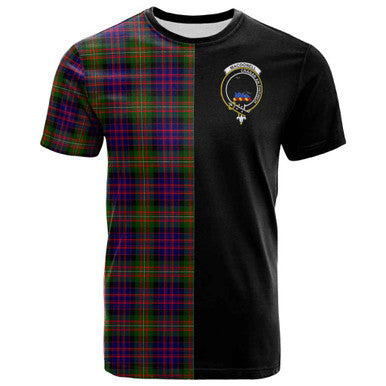 Scottish MacDonell of Glengarry Clan Crest Tartan T-Shirt Half in Me Front Side Tartan Plaid