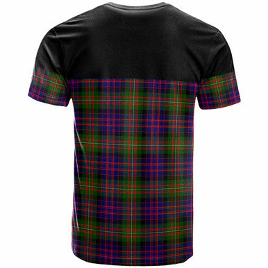 Scottish MacDonell of Glengarry Clan Crest Tartan T-Shirt - Horizontal Style Back Side Tartan Plaid