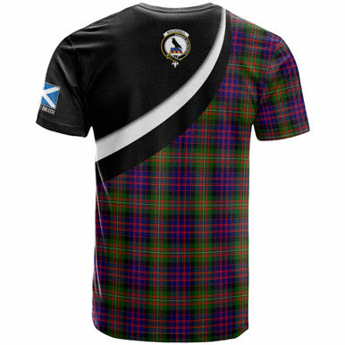 Scottish MacDonell of Glengarry Clan Crest Tartan T-Shirt - Scotland Forever Style Back Side Tartan Plaid