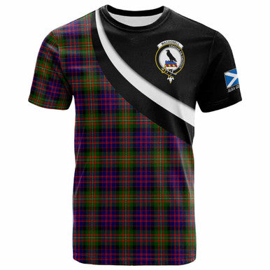 Scottish MacDonell of Glengarry Clan Crest Tartan T-Shirt - Scotland Forever Style Front Side Tartan Plaid