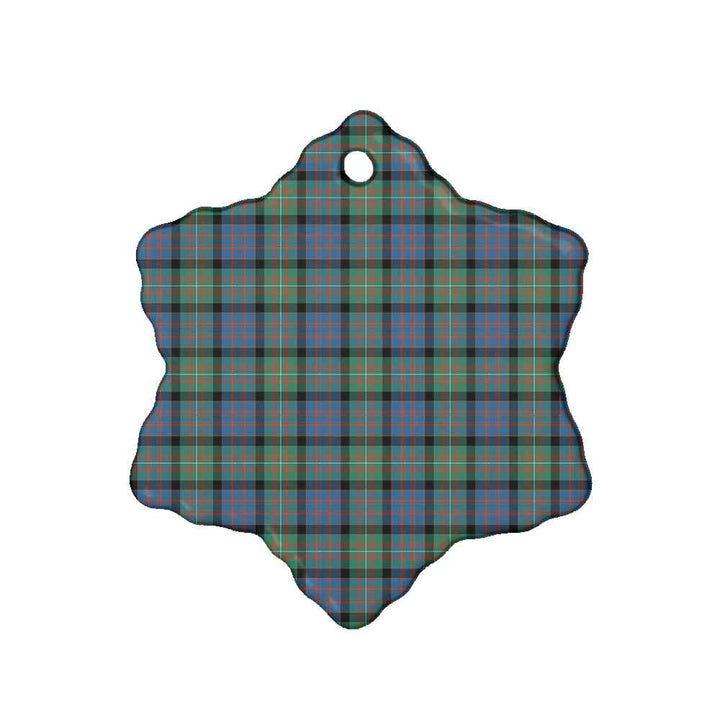 Scottish MacDonnell of Glengarry Ancient Clan Tartan Ceramic Ornament Snow Flake Shape Tartan Plaid