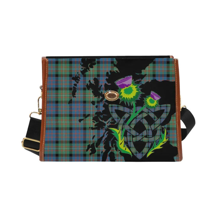 Scottish MacDonnell of Glengarry Ancient Clan Tartan Waterproof Canvas Bag With Thistle Tartan Plaid 2