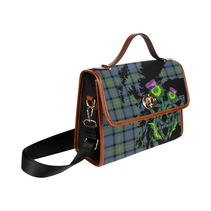 Scottish MacDonnell of Glengarry Ancient Clan Tartan Waterproof Canvas Bag With Thistle Tartan Plaid 3
