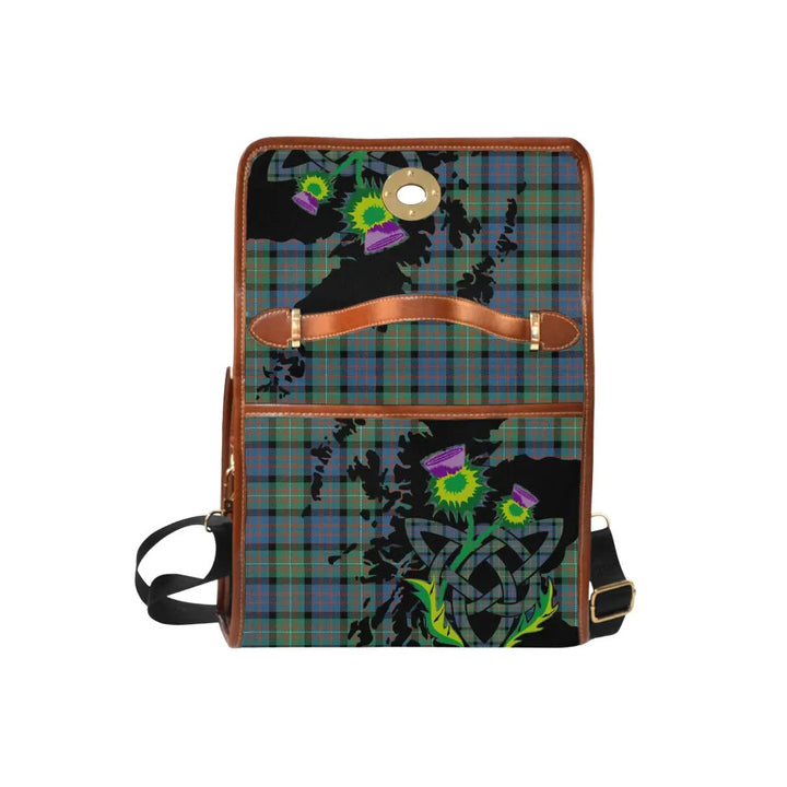 Scottish MacDonnell of Glengarry Ancient Clan Tartan Waterproof Canvas Bag With Thistle Tartan Plaid 6