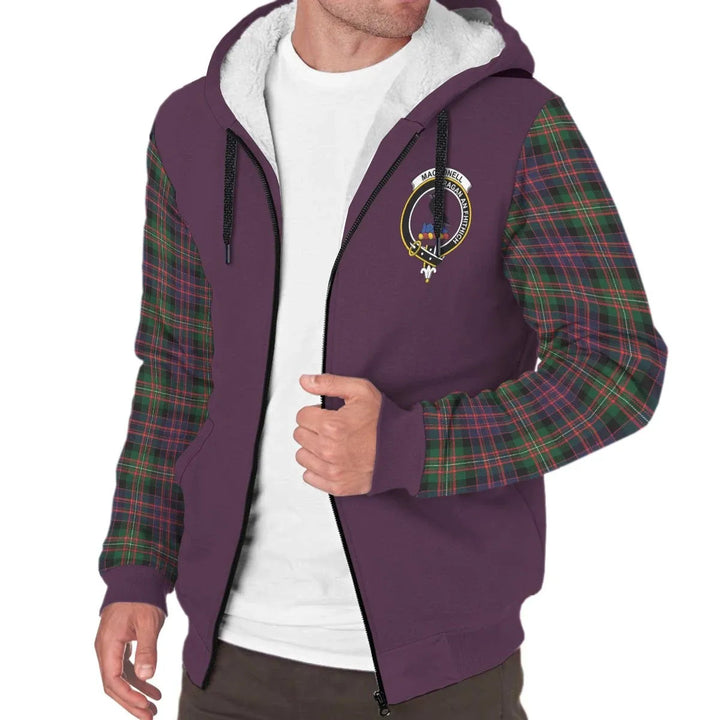 Scottish MacDonnell of Glengarry Modern Clan Crest Tartan Plaid Sleeve Sherpa Hoodie