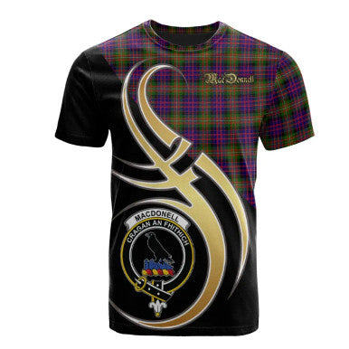 Scottish MacDonnell of Glengarry Modern Clan Crest Tartan T-Shirt Believe in Me Front Side Tartan Plaid