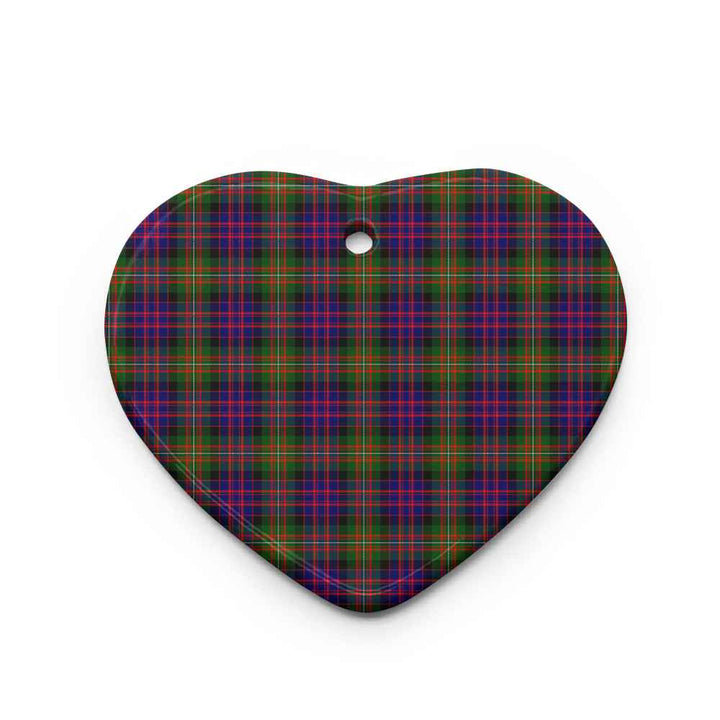 Scottish MacDonnell of Glengarry Modern Clan Tartan Ceramic Ornament Heart Shape Tartan Plaid