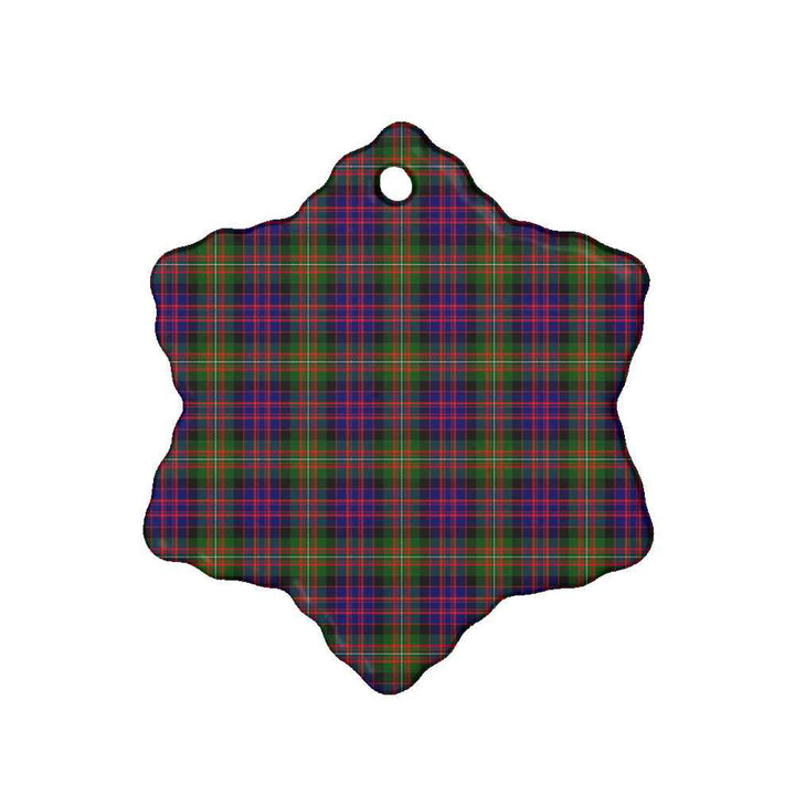 Scottish MacDonnell of Glengarry Modern Clan Tartan Ceramic Ornament Snow Flake Shape Tartan Plaid