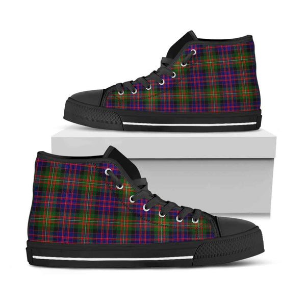 Scottish MacDonnell of Glengarry Modern Clan Tartan High Top Shoes Black Sole Tartan Plaid