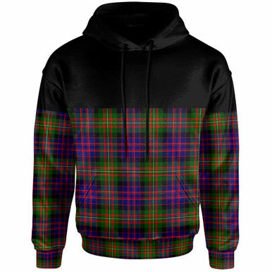 Scottish MacDonnell of Glengarry Modern Clan Tartan Hoodie - Horizontal Style Front Side Tartan Plaid