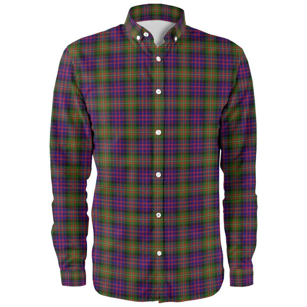 Scottish MacDonnell of Glengarry Modern Clan Tartan Long Sleeve Shirt Front Side Tartan Plaid