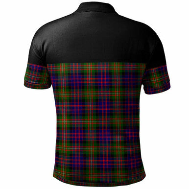 Scottish MacDonnell of Glengarry Modern Clan Tartan Polo Shirt - Horizontal Style Back Side Tartan Plaid