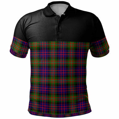 Scottish MacDonnell of Glengarry Modern Clan Tartan Polo Shirt - Horizontal Style Front Side Tartan Plaid