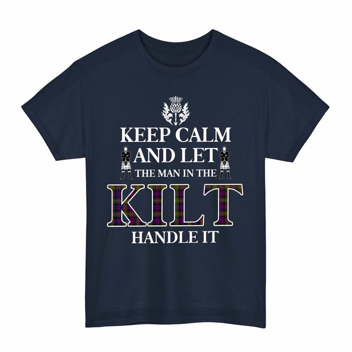 Scottish MacDonnell of Glengarry Modern Clan Tartan T-Shirt - Keep Calm Tartan Plaid Navy Color
