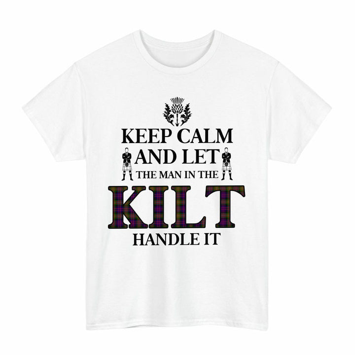 Scottish MacDonnell of Glengarry Modern Clan Tartan T-Shirt - Keep Calm Tartan Plaid White Color