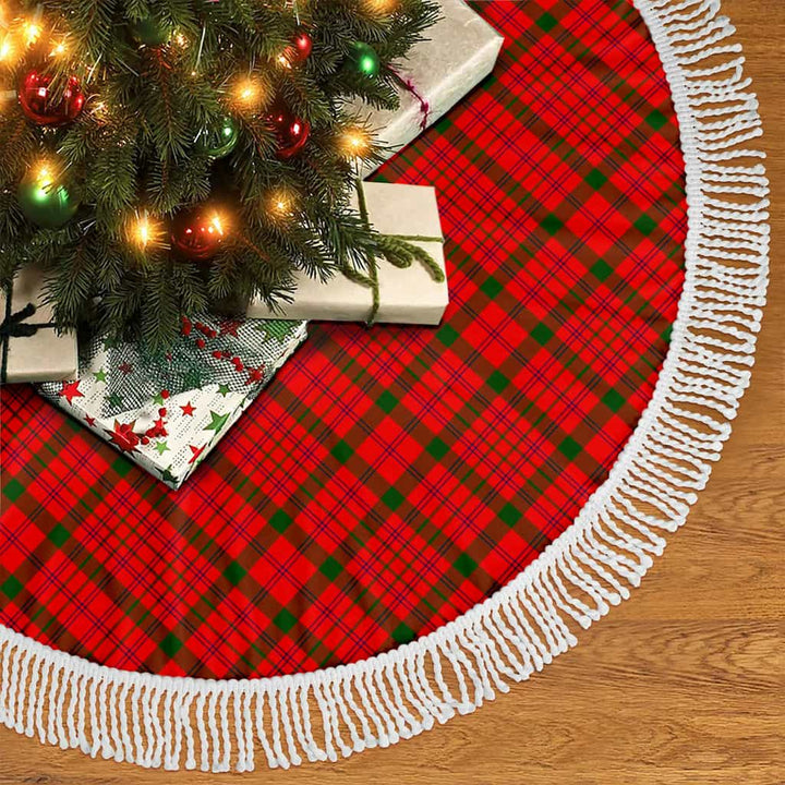 Scottish MacDonnell of Keppoch Modern Clan Tartan Christmas Tree Skirt Tassels 2 Tartan Plaid