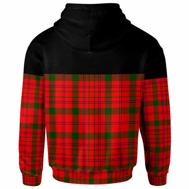 Scottish MacDonnell of Keppoch Modern Clan Tartan Hoodie - Horizontal Style Back Side Tartan Plaid