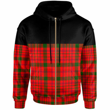 Scottish MacDonnell of Keppoch Modern Clan Tartan Hoodie - Horizontal Style Zip Tartan Plaid