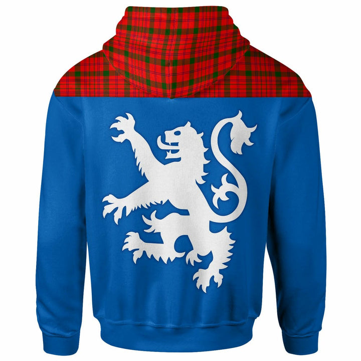Scottish MacDonnell of Keppoch Modern Clan Tartan Hoodie - Lion Rampant of Scotland With Flag back Side Tartan Plaid