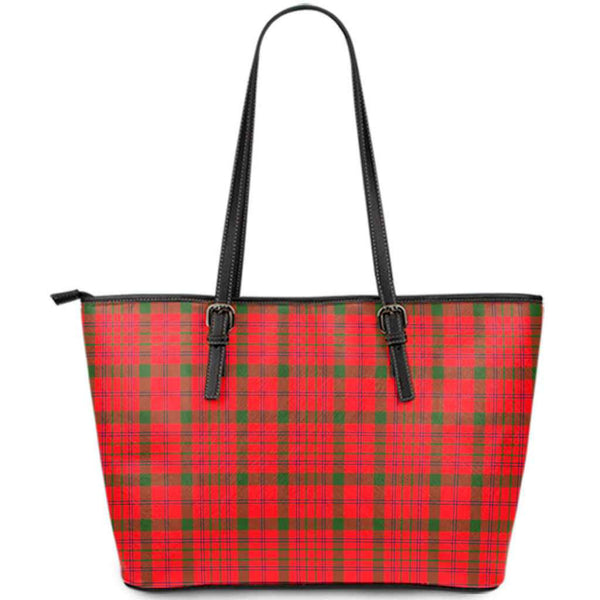 Scottish MacDonnell of Keppoch Modern Clan Tartan Leather Tote Tartan Plaid