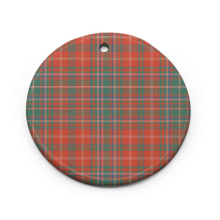 Scottish MacDougall Ancient Clan Tartan Ceramic Ornament Circle Shape Tartan Plaid