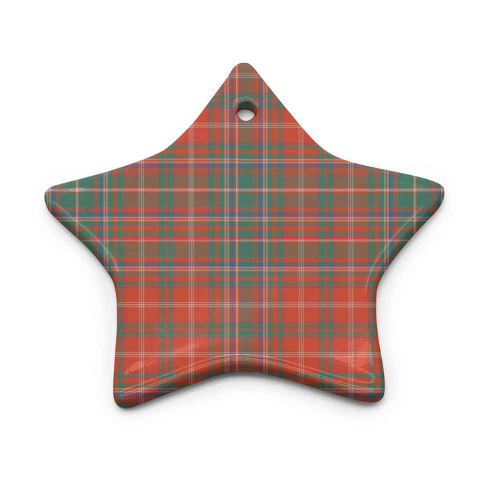 Scottish MacDougall Ancient Clan Tartan Ceramic Ornament Star Shape Tartan Plaid