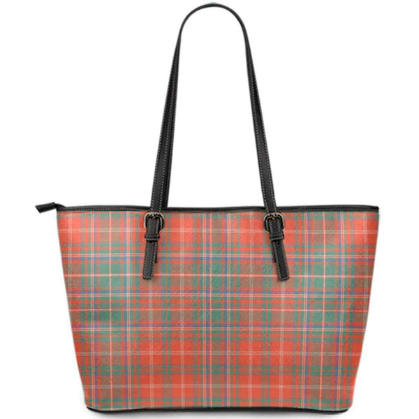 Scottish MacDougall Ancient Clan Tartan Leather Tote Tartan Plaid