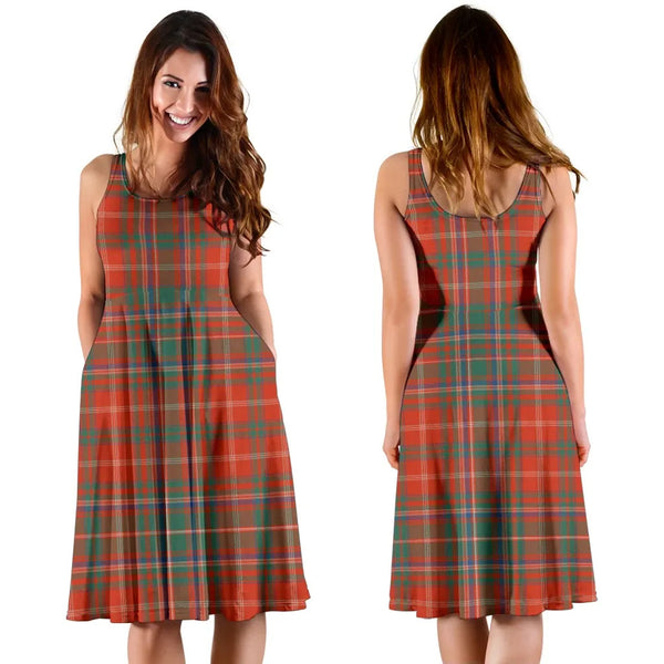 Scottish MacDougall Ancient Clan Tartan Women Midi Dress