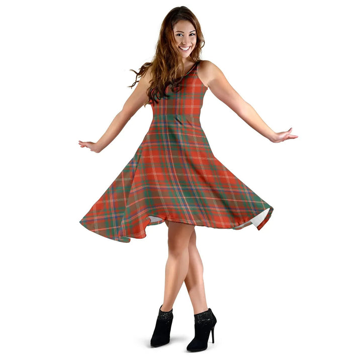 Scottish MacDougall Ancient Clan Tartan Women Midi Dress