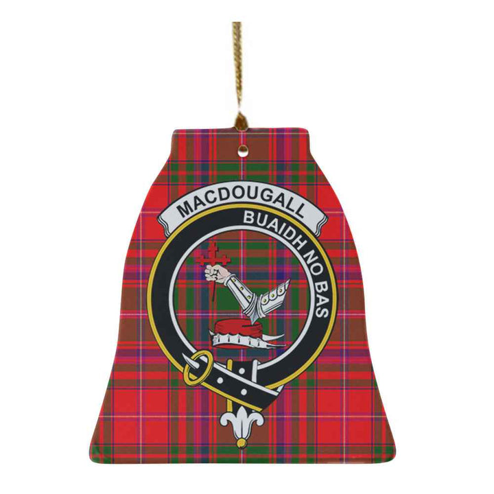 Scottish MacDougall Clan Crest Tartan Ceramic Ornament Bell Shape Tartan Plaid