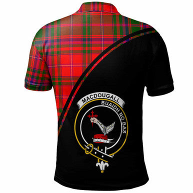 Scottish MacDougall Clan Crest Tartan Curve Polo Shirt Back Side Tartan Plaid