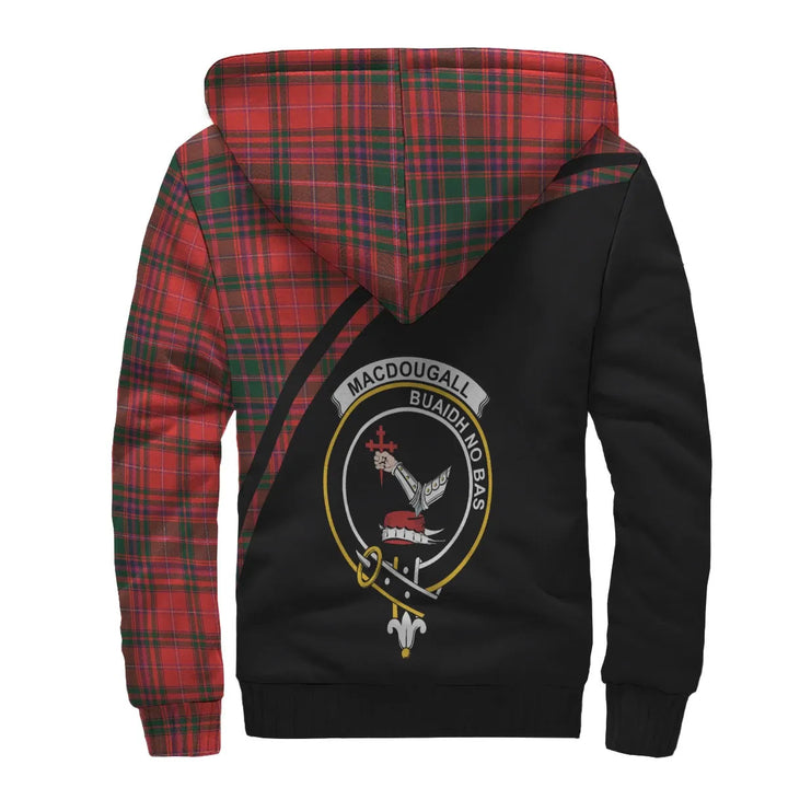 Scottish MacDougall Clan Crest Tartan Curve Sherpa Hoodie