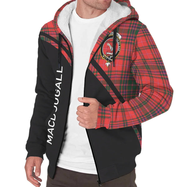 Scottish MacDougall Clan Crest Tartan Curve Sherpa Hoodie