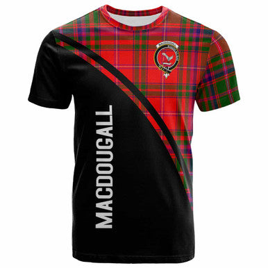 Scottish MacDougall Clan Crest Tartan Curve T-Shirt Front Side Tartan Plaid