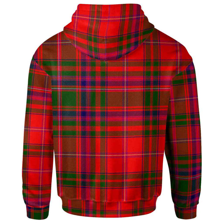 Scottish MacDougall Clan Crest Tartan Hoodie Back Side Tartan Plaid
