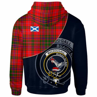 Scottish MacDougall Clan Crest Tartan Hoodie - Bend Style Back Side Tartan Plaid