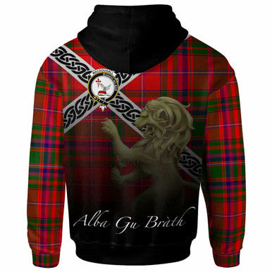 Scottish MacDougall Clan Crest Tartan Hoodie - Scotland Lion Back Side Tartan Plaid