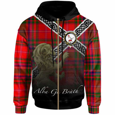 Scottish MacDougall Clan Crest Tartan Hoodie - Scotland Lion Zip-up Tartan Plaid