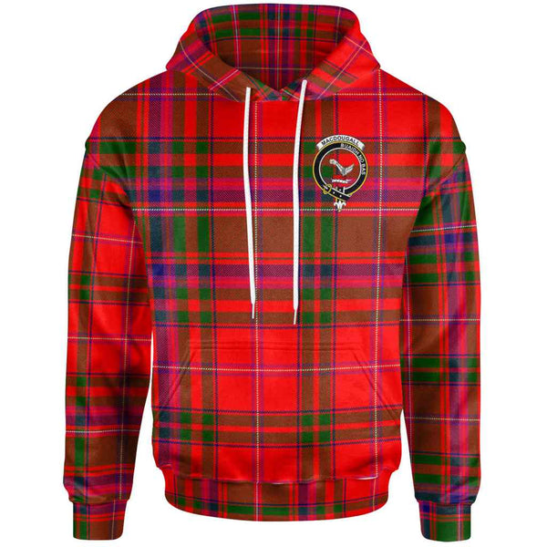Scottish MacDougall Clan Crest Tartan Hoodie Front Side Tartan Plaid